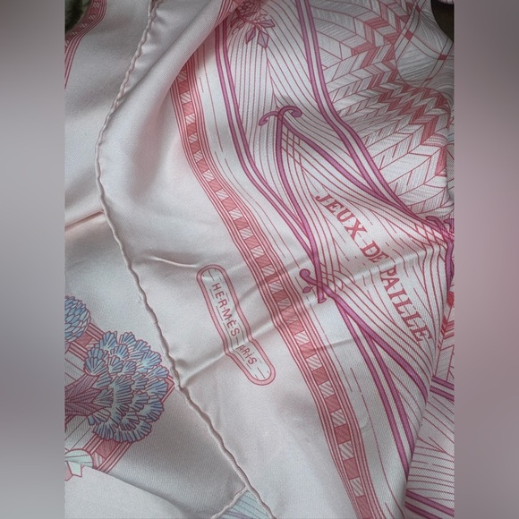 Hermes Carre 90 Jeux De Paille Scarf Pink - Picture 17 of 17